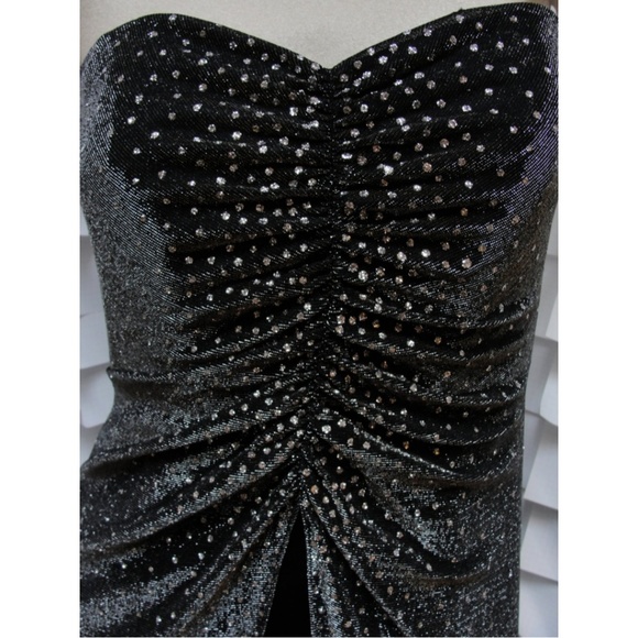 Vintage Black Strapless Shimmer Gown Maxi … - Picture 5 of 10